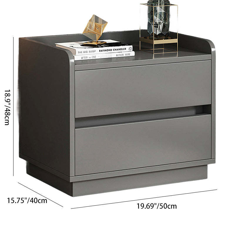Minimalist Cylindrical 2-Drawer Nightstand — B / Gray