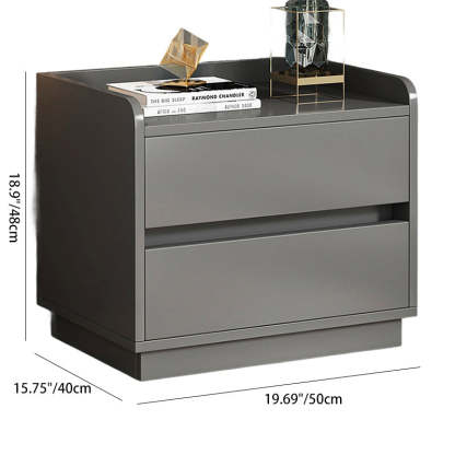 Minimalist Cylindrical 2-Drawer Nightstand — B / Gray