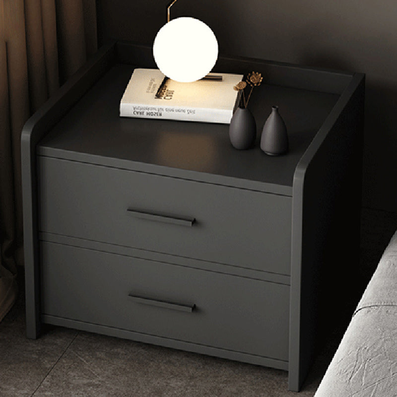 Minimalist Cylindrical 2-Drawer Nightstand — A / Gray