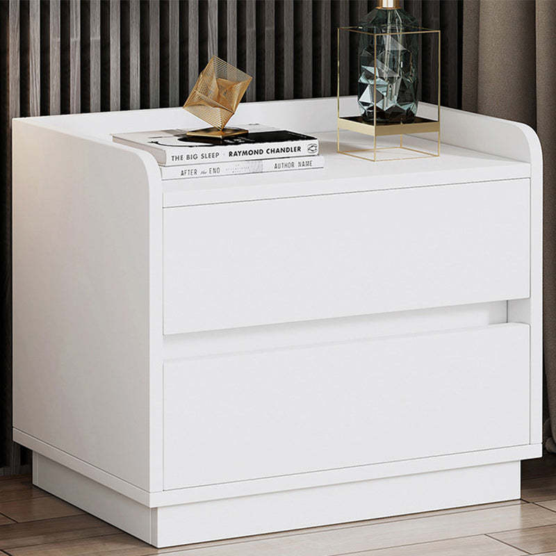 Minimalist cylindrical 2-drawer gray nightstands