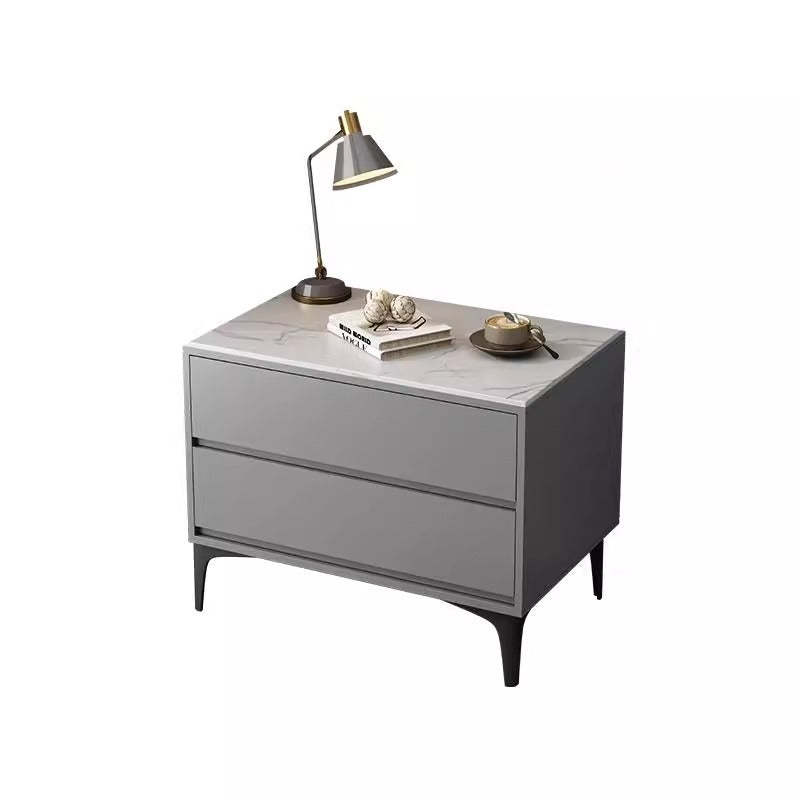 Minimalist Wood Sintered Stone Nightstand