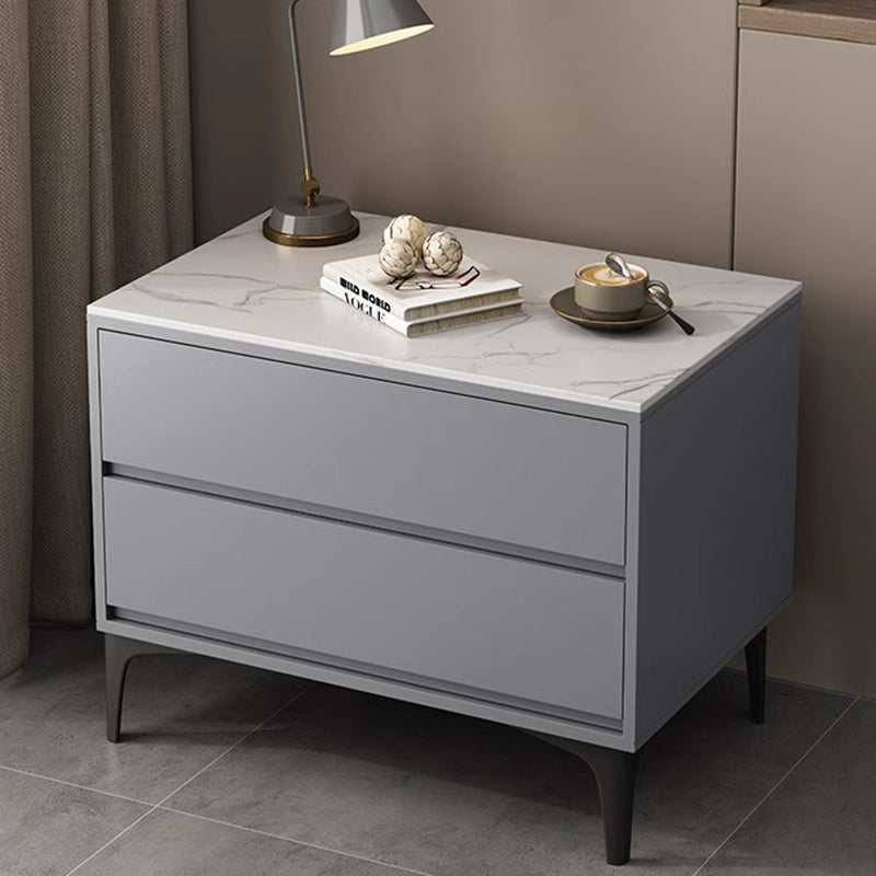 Minimalist Wood Sintered Stone Nightstand