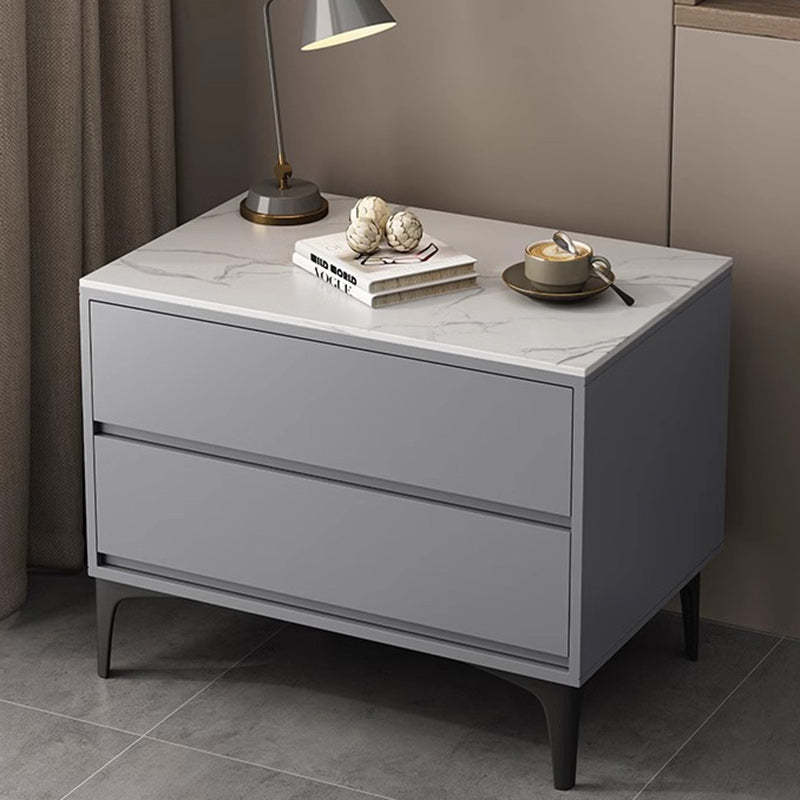 Minimalist Wood Sintered Stone Nightstand