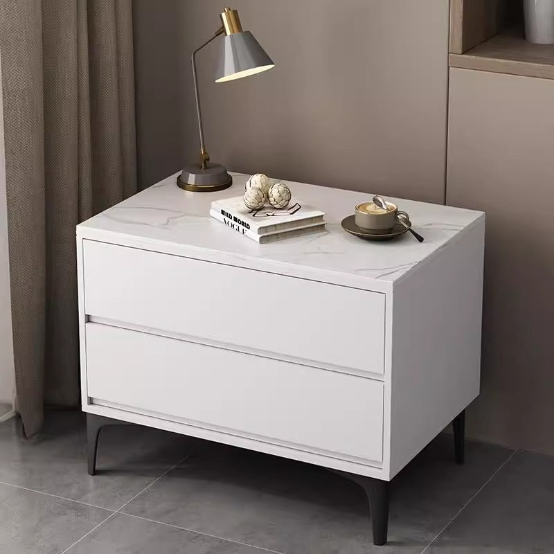 Minimalist Wood Sintered Stone Nightstand