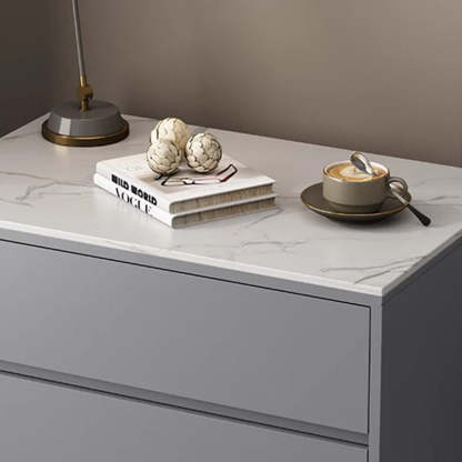 Minimalist Wood Sintered Stone Nightstand