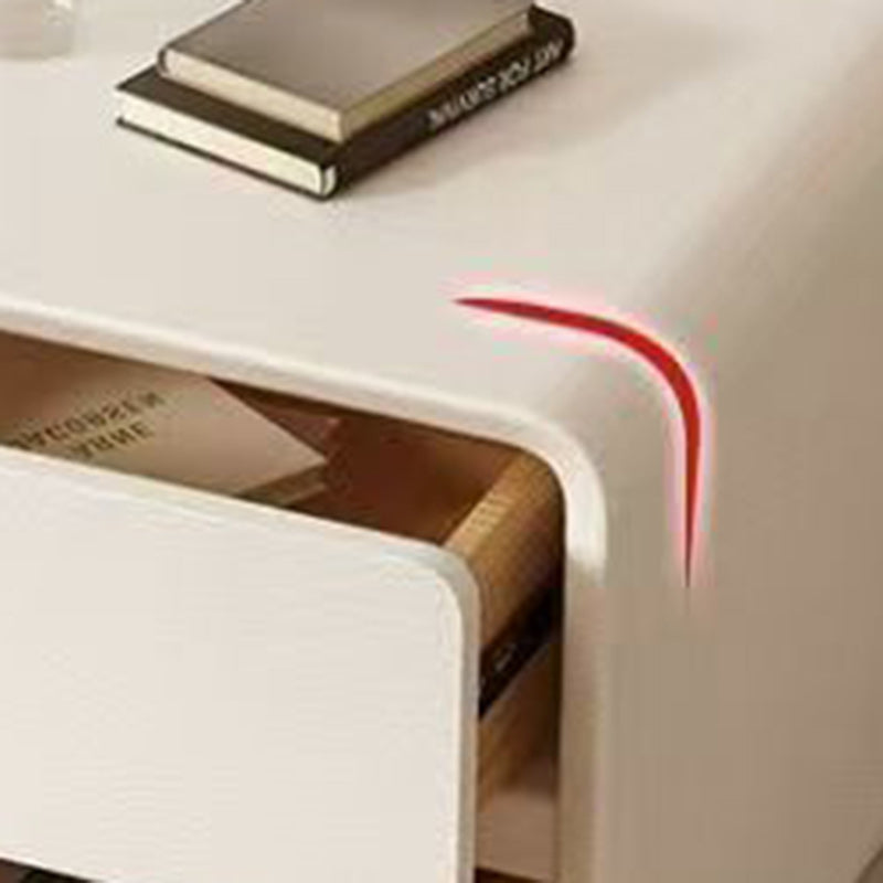 Minimalist Faux Leather 2-Drawer Nightstand