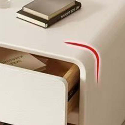 Minimalist Faux Leather 2-Drawer Nightstand