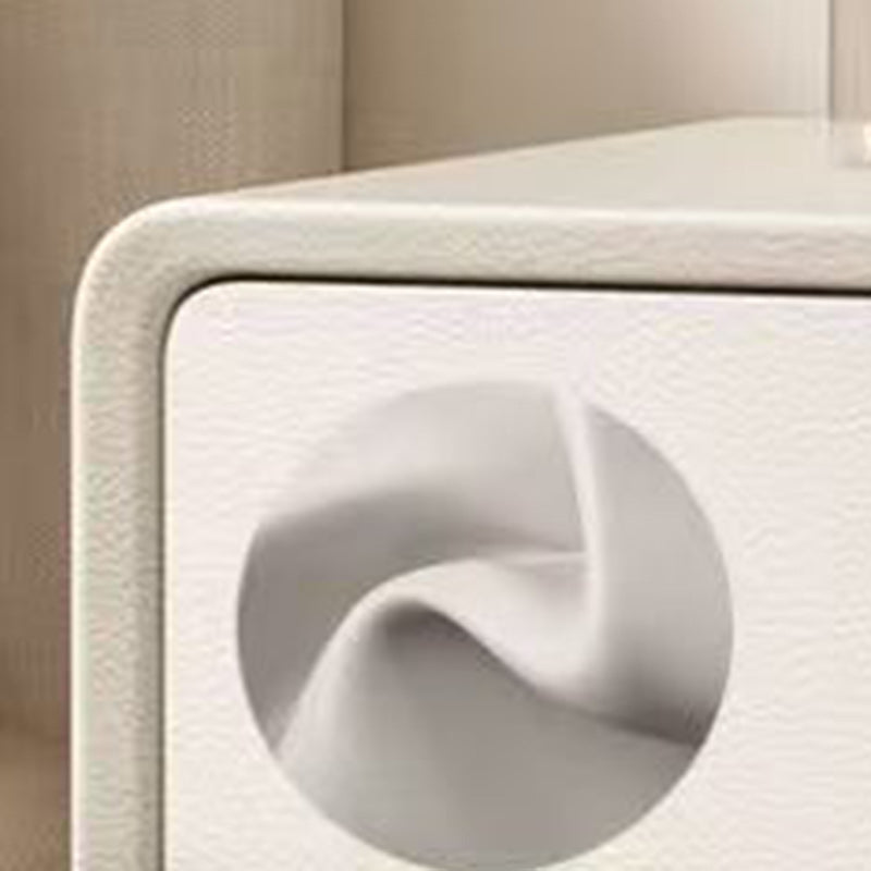 Minimalist Faux Leather 2-Drawer Nightstand