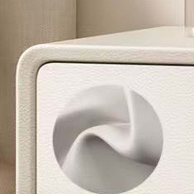 Minimalist Faux Leather 2-Drawer Nightstand