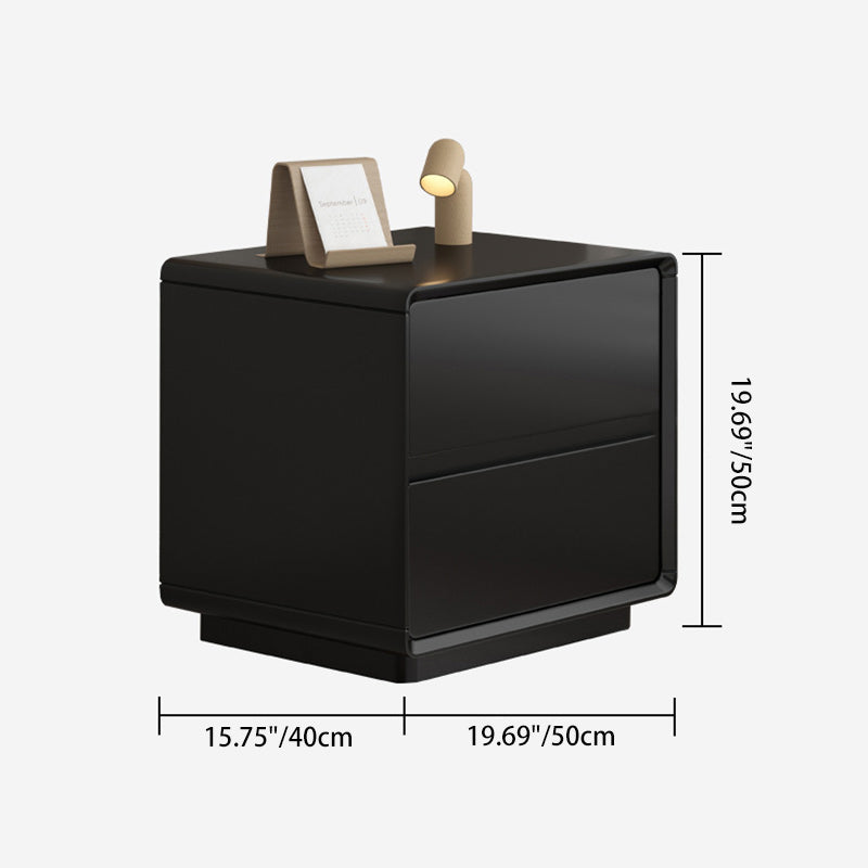 Minimalist Wood Rounded 2-Drawer Nightstand