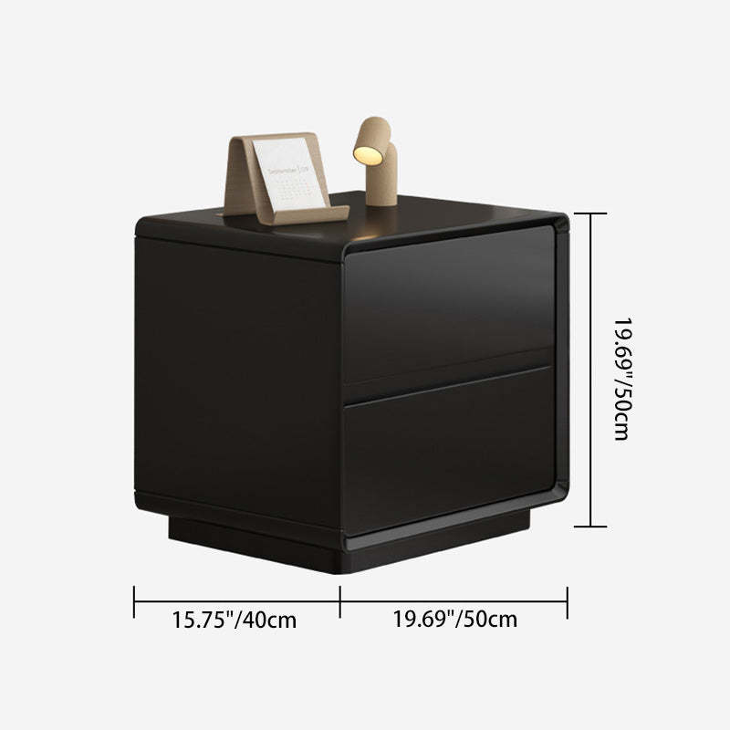 Minimalist Wood Rounded 2-Drawer Nightstand