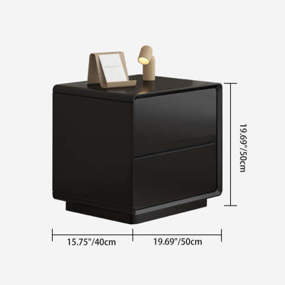 Minimalist Wood Rounded 2-Drawer Nightstand
