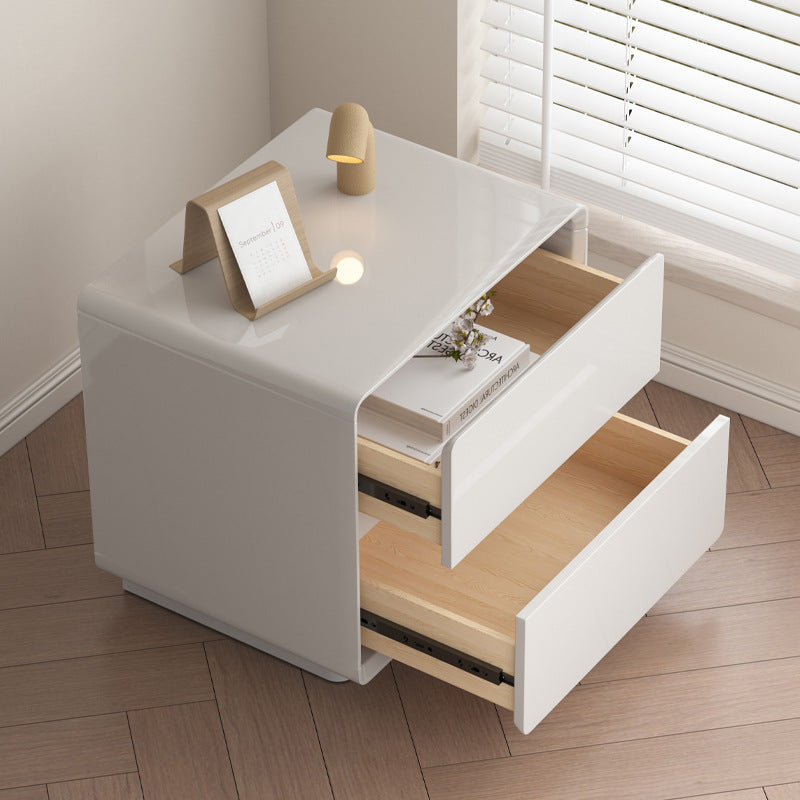 Minimalist Wood Rounded 2-Drawer Nightstand