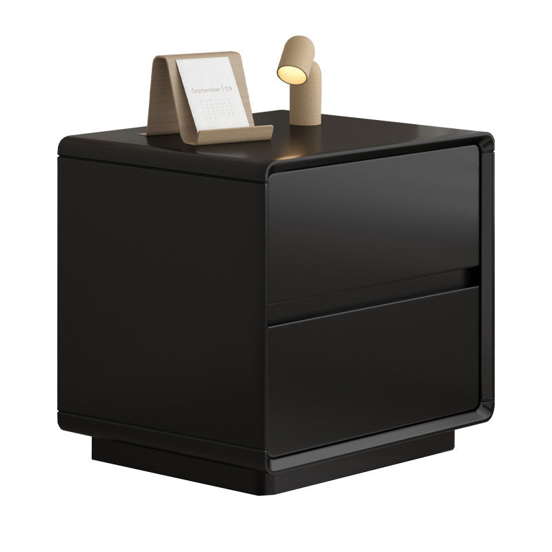 Minimalist Wood Rounded 2-Drawer Nightstand