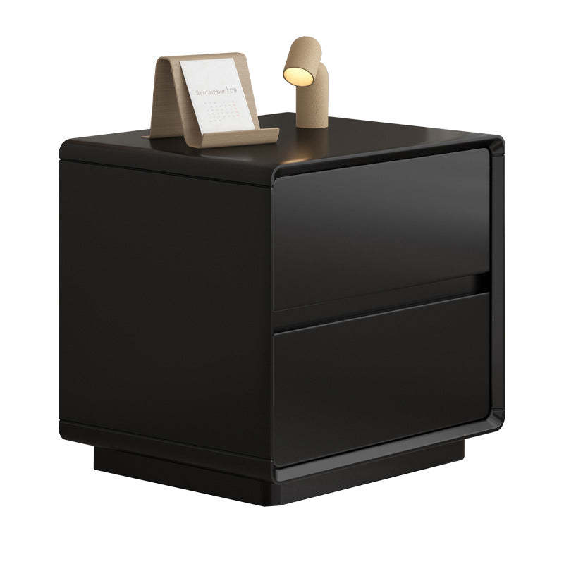 Minimalist Wood Rounded 2-Drawer Nightstand