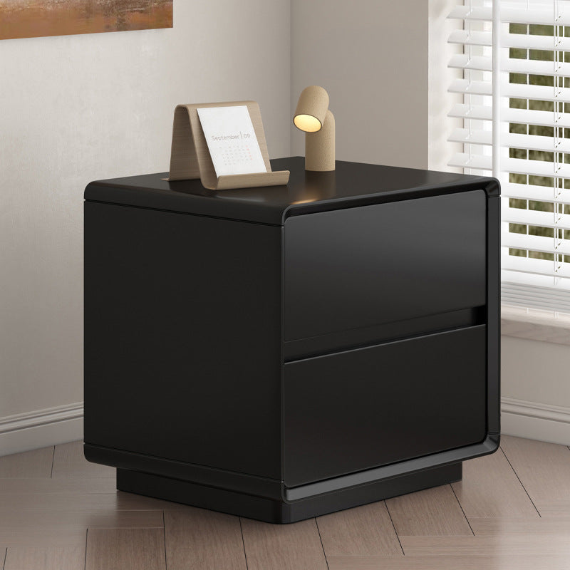 Minimalist Wood Rounded 2-Drawer Nightstand