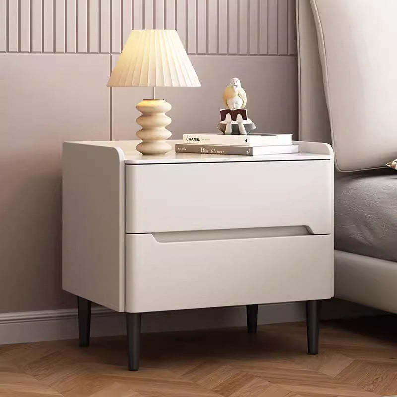 Modern Sintered Stone 2-Drawer Nightstand