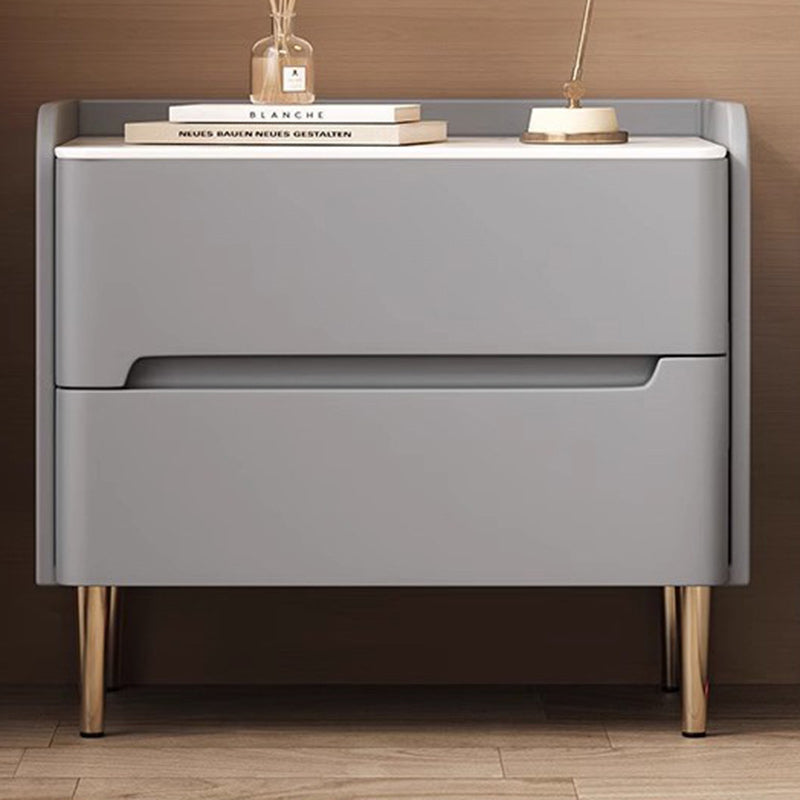 Modern Sintered Stone 2-Drawer Nightstand