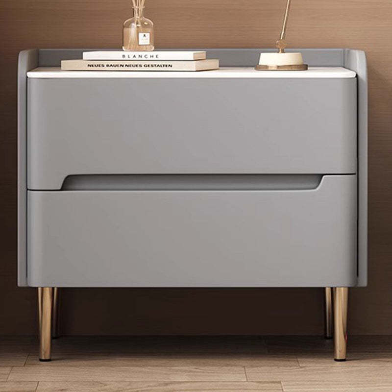 Modern Sintered Stone 2-Drawer Nightstand