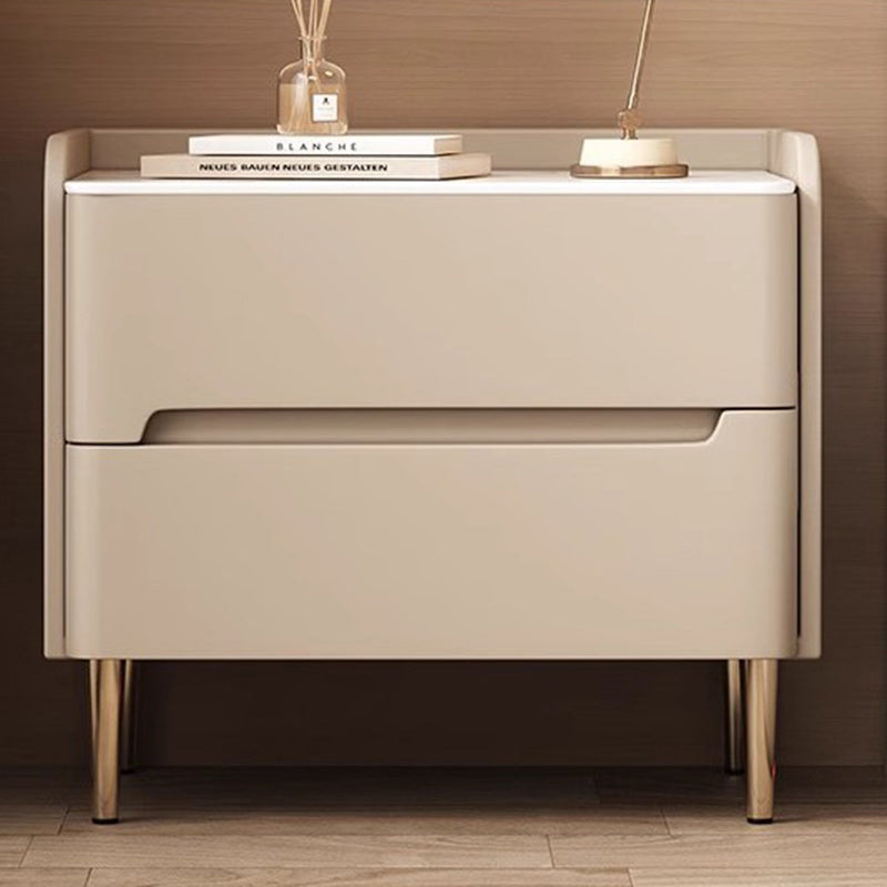Modern Sintered Stone 2-Drawer Nightstand