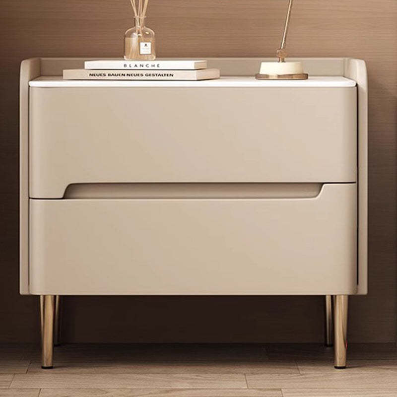 Modern Sintered Stone 2-Drawer Nightstand