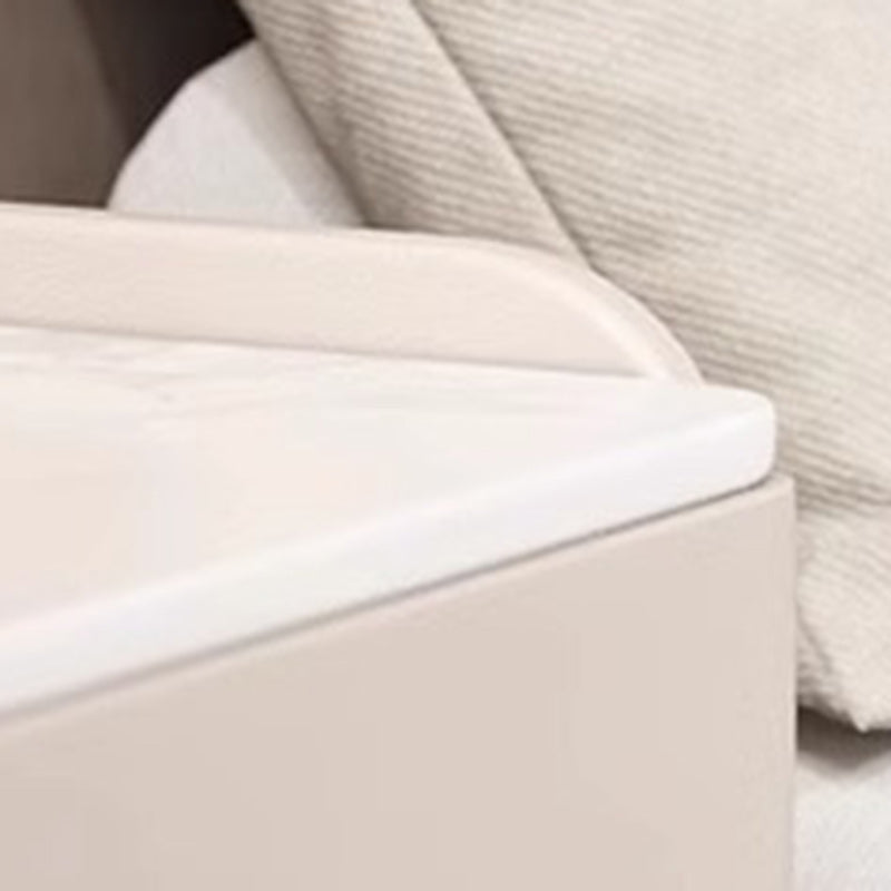Modern Sintered Stone 2-Drawer Nightstand — Dark Gray