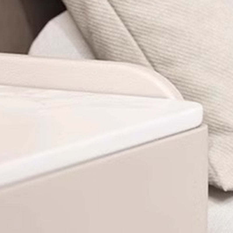 Modern Sintered Stone 2-Drawer Nightstand — Dark Gray