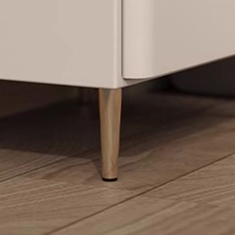 Modern Sintered Stone 2-Drawer Nightstand — Beige