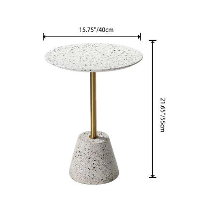 Contemporary Terrazzo Metal Round End Table