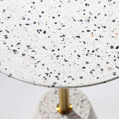Contemporary Terrazzo Metal Round End Table
