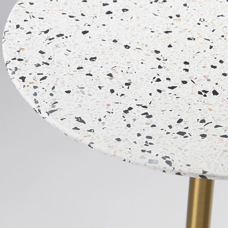 Contemporary Terrazzo Metal Round End Table