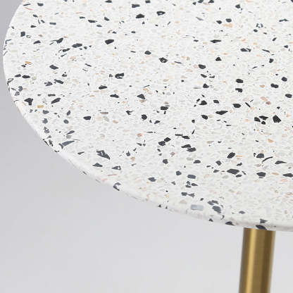 Contemporary Terrazzo Metal Round End Table