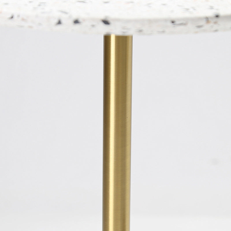 Contemporary Terrazzo Metal Round End Table