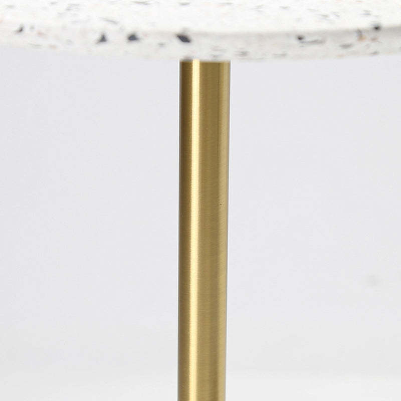 Contemporary Terrazzo Metal Round End Table