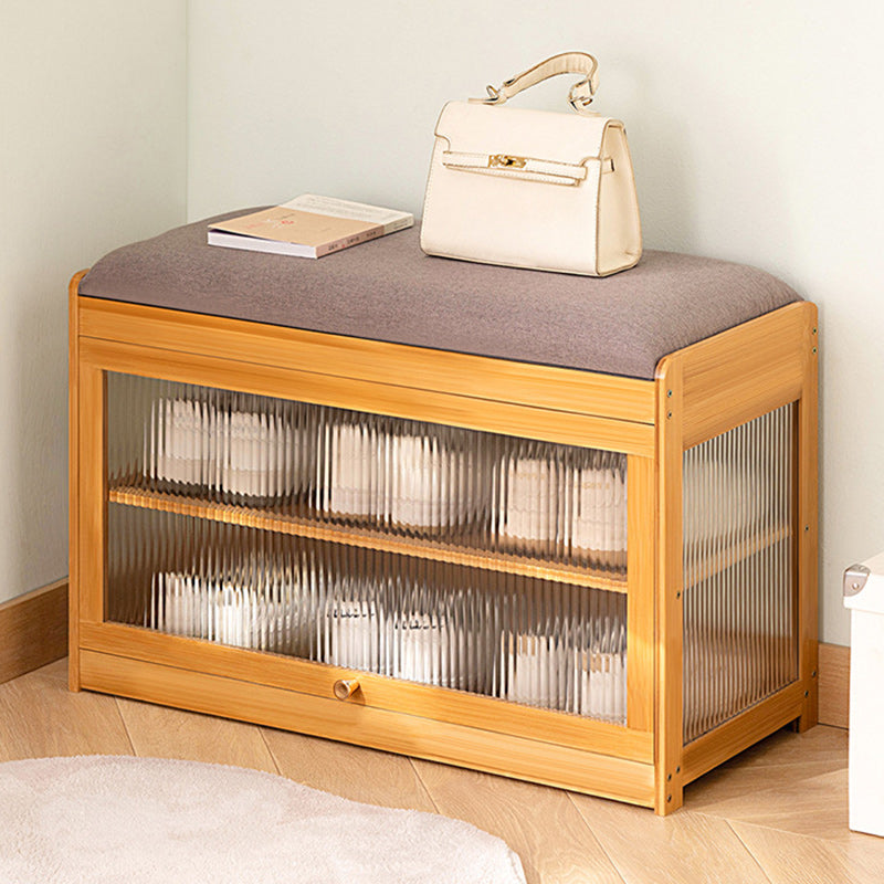 Contemporary Fabric 2-Tier Flip-Door Shoe Storage