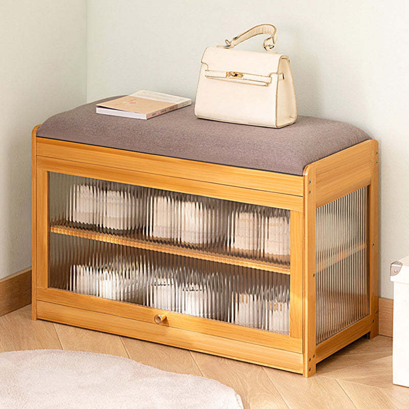 Contemporary Fabric 2-Tier Flip-Door Shoe Storage