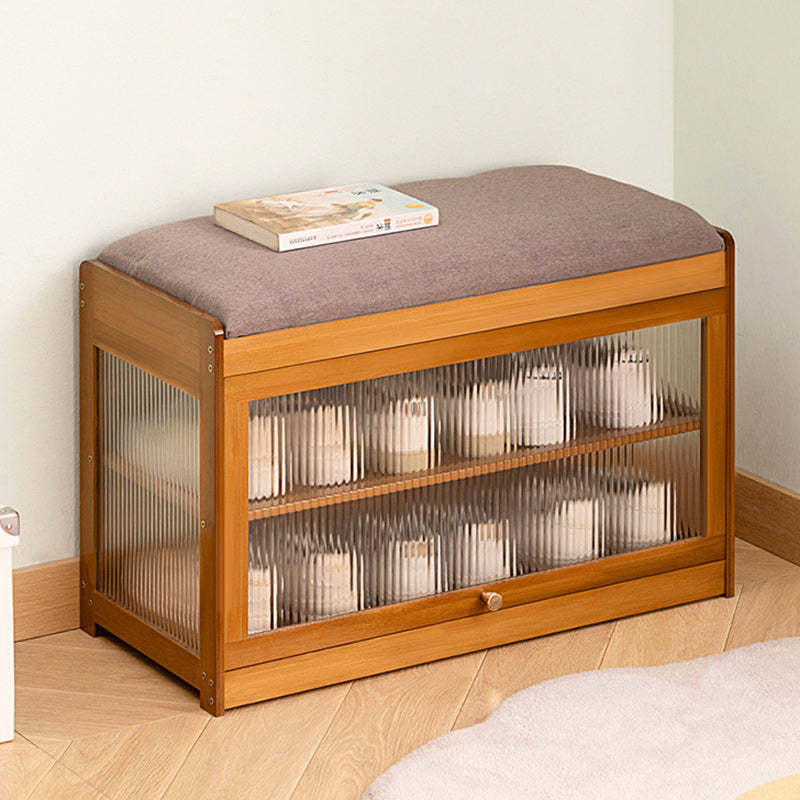 Contemporary Fabric 2-Tier Flip-Door Shoe Storage