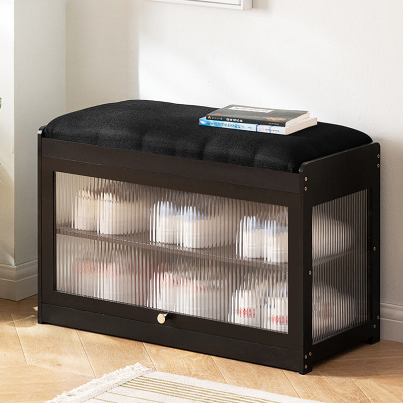 Contemporary Fabric 2-Tier Flip-Door Shoe Storage