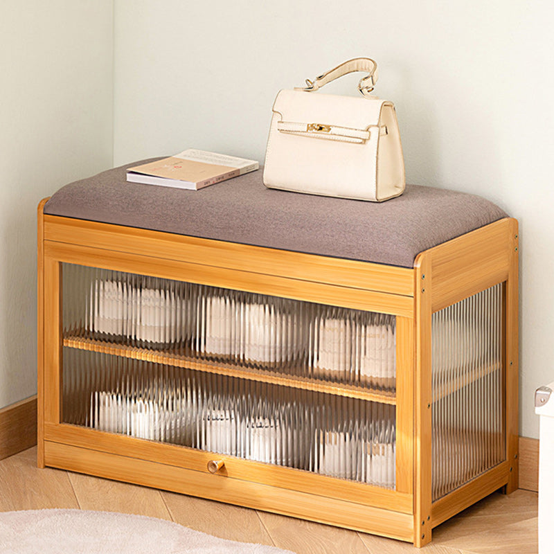 Contemporary Fabric 2-Tier Flip-Door Shoe Storage