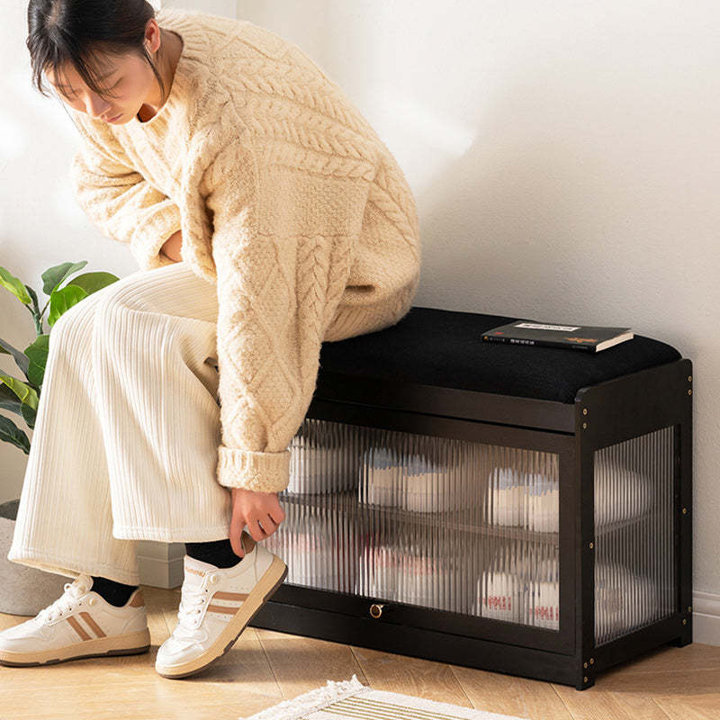 Contemporary Fabric 2-Tier Flip-Door Shoe Storage