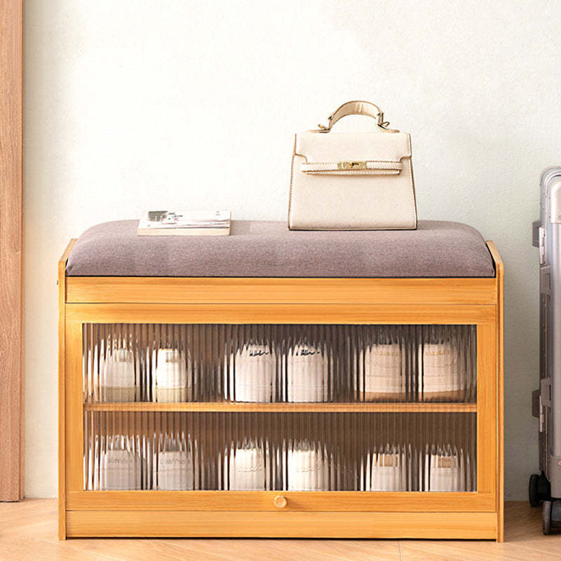 Contemporary Fabric 2-Tier Flip-Door Shoe Storage