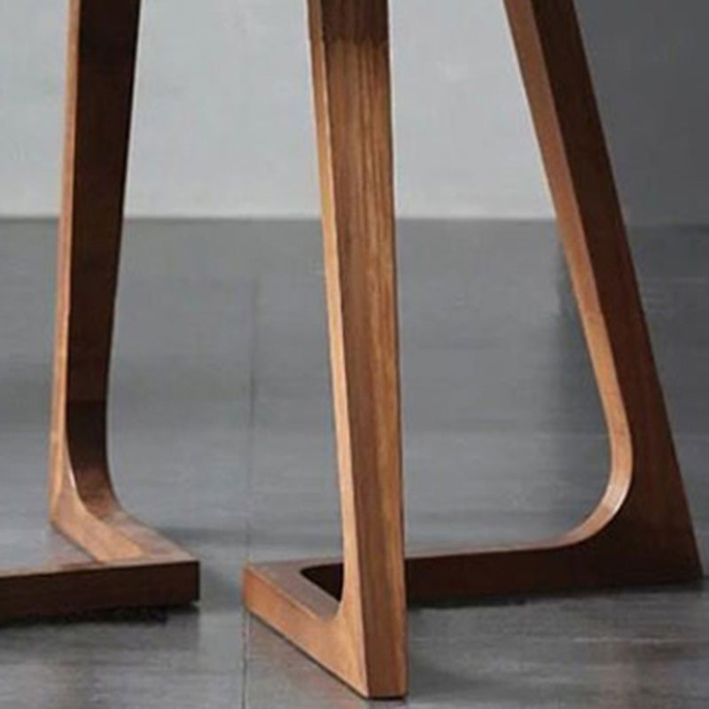 Round Wood Iron 5-Seat Dining Table