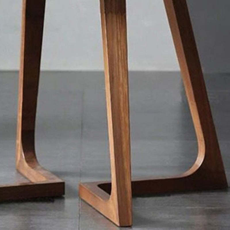 Round Wood Iron 5-Seat Dining Table