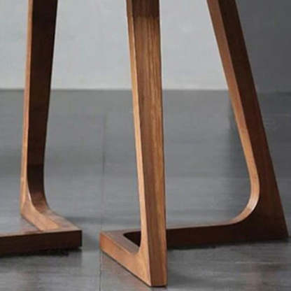 Round Wood Iron 5-Seat Dining Table