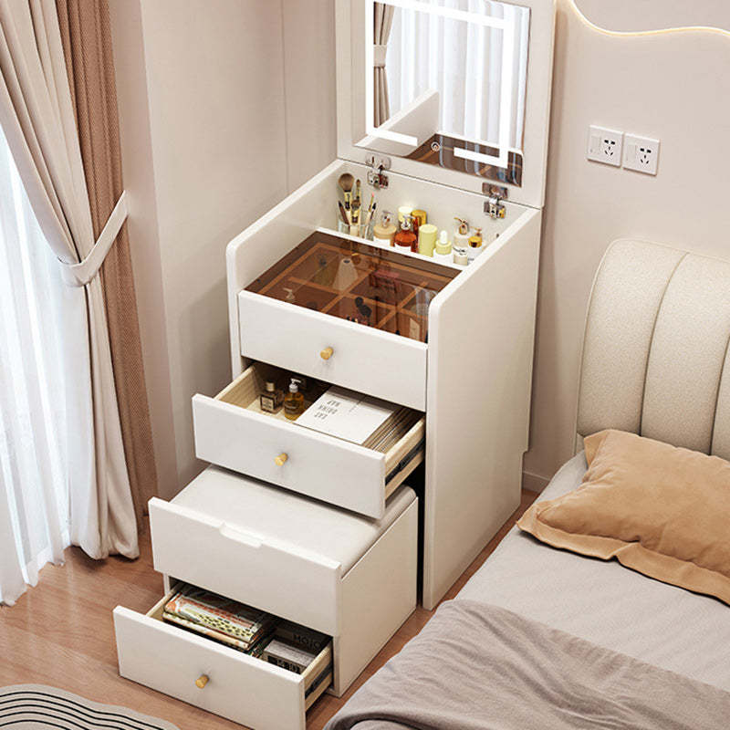 Modern Leather Wood 2-Drawer Makeup Vanity
