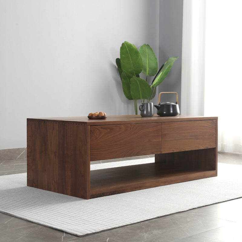Minimalist 4-drawer coffee tables in wood — 47.2" L x 23.6" W x 17.7" H