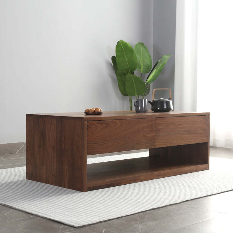 Minimalist 4-drawer coffee tables in wood — 47.2" L x 23.6" W x 17.7" H