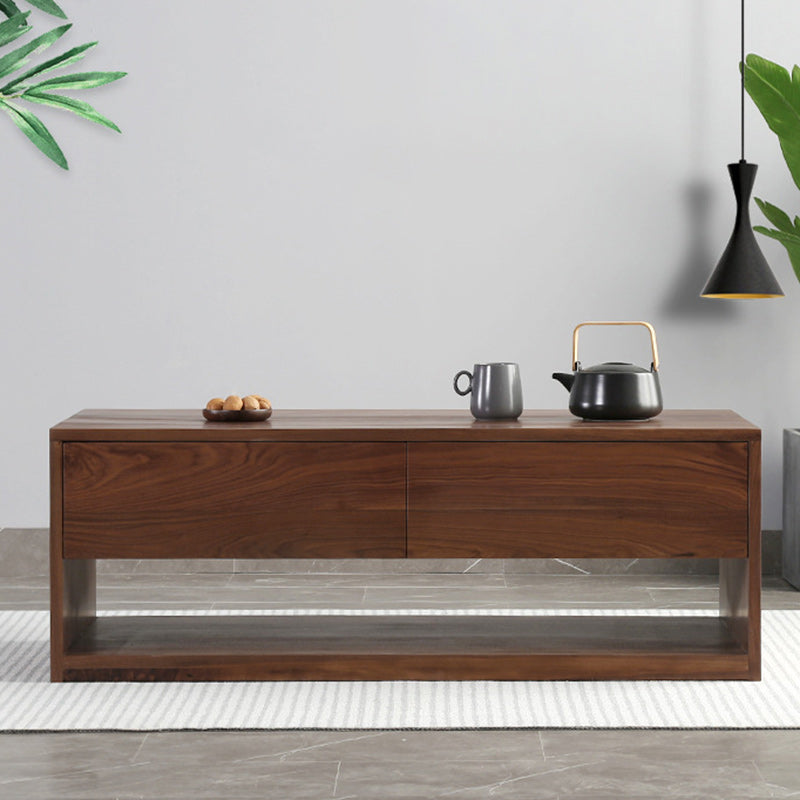 Minimalist Wood Coffee Table 4-Drawer