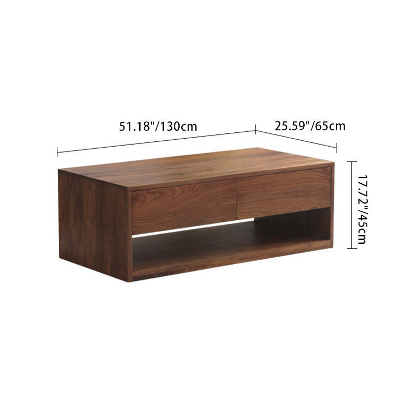 Minimalist Wood Coffee Table 4-Drawer