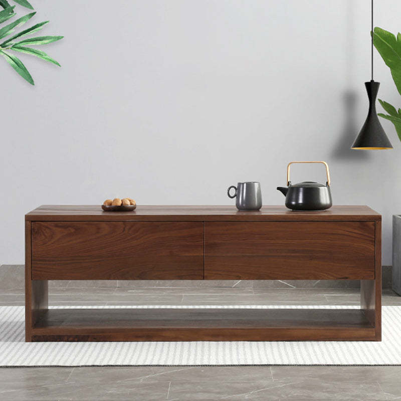 Minimalist Wood Coffee Table 4-Drawer